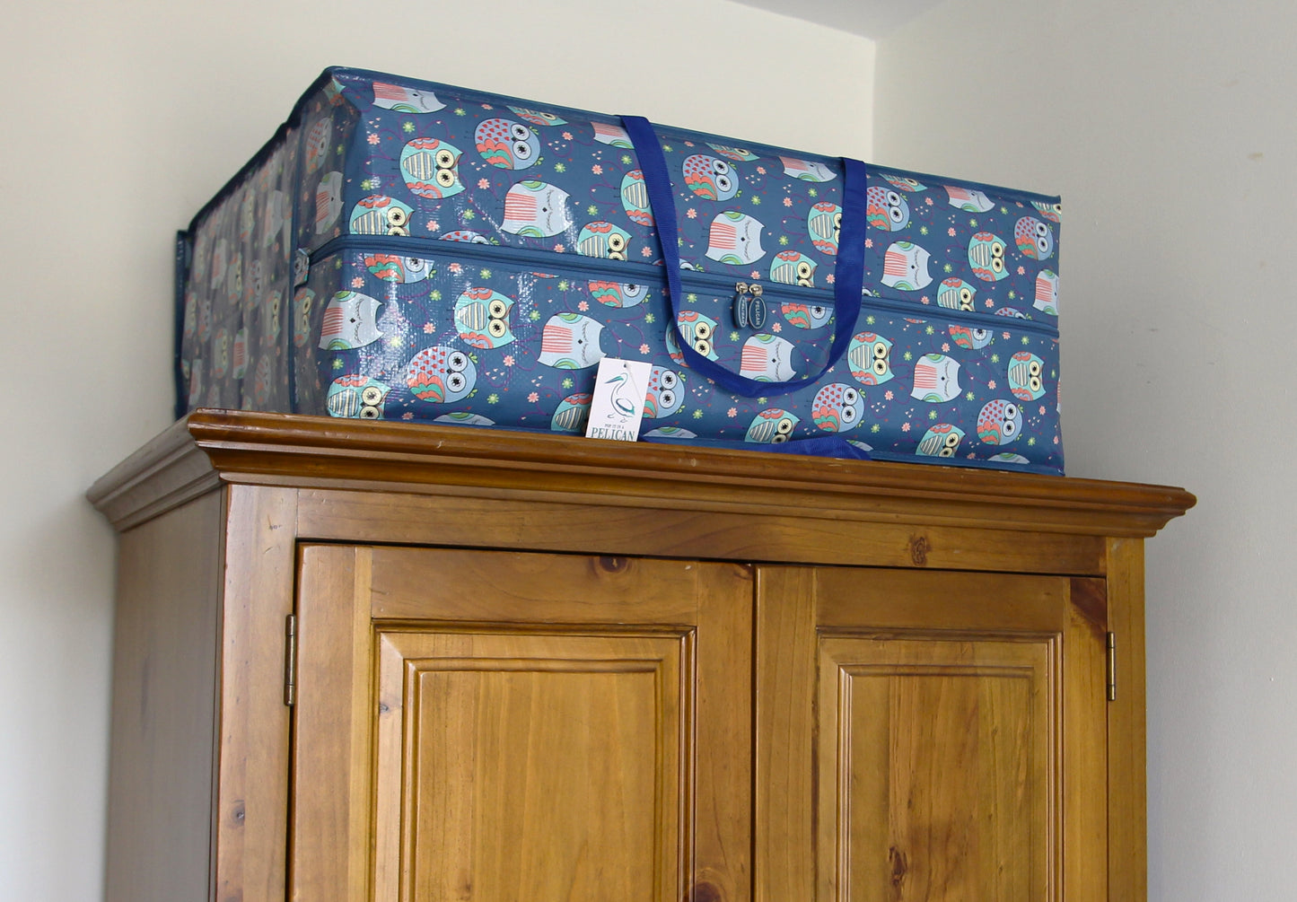 Sleepy Owls Print Laundry Storage Bag