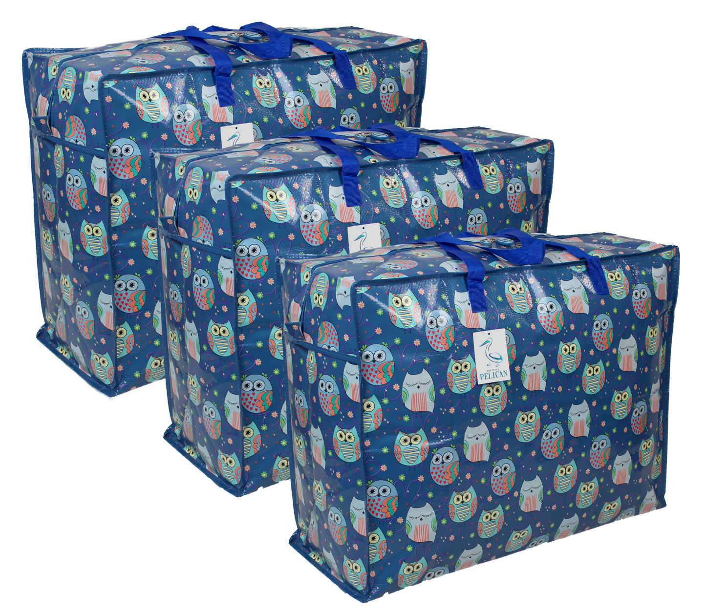 Sleepy Owls Print Laundry Storage Bag