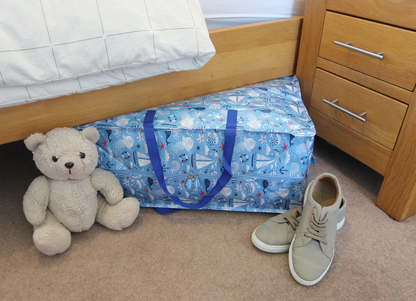 Seaside Print Laundry Storage Bag