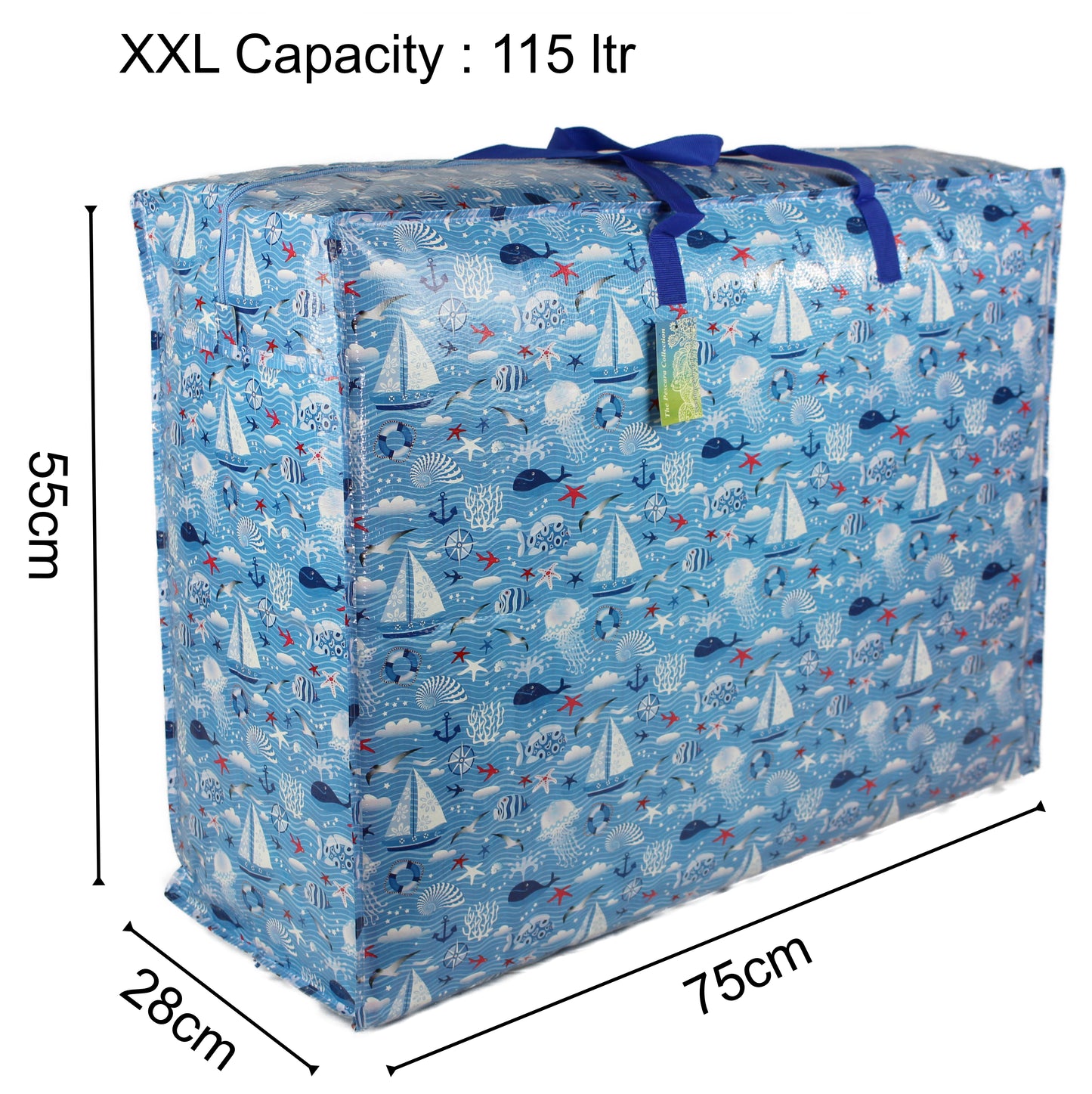 Seaside Print Laundry Storage Bag
