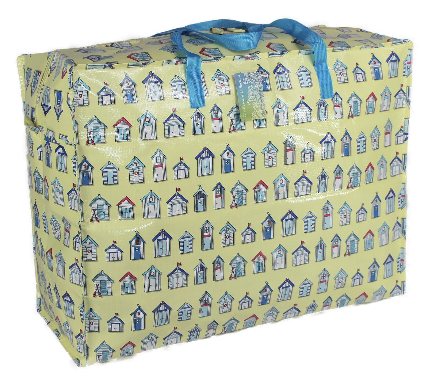 Cream Beach Huts Print Laundry Storage Bag