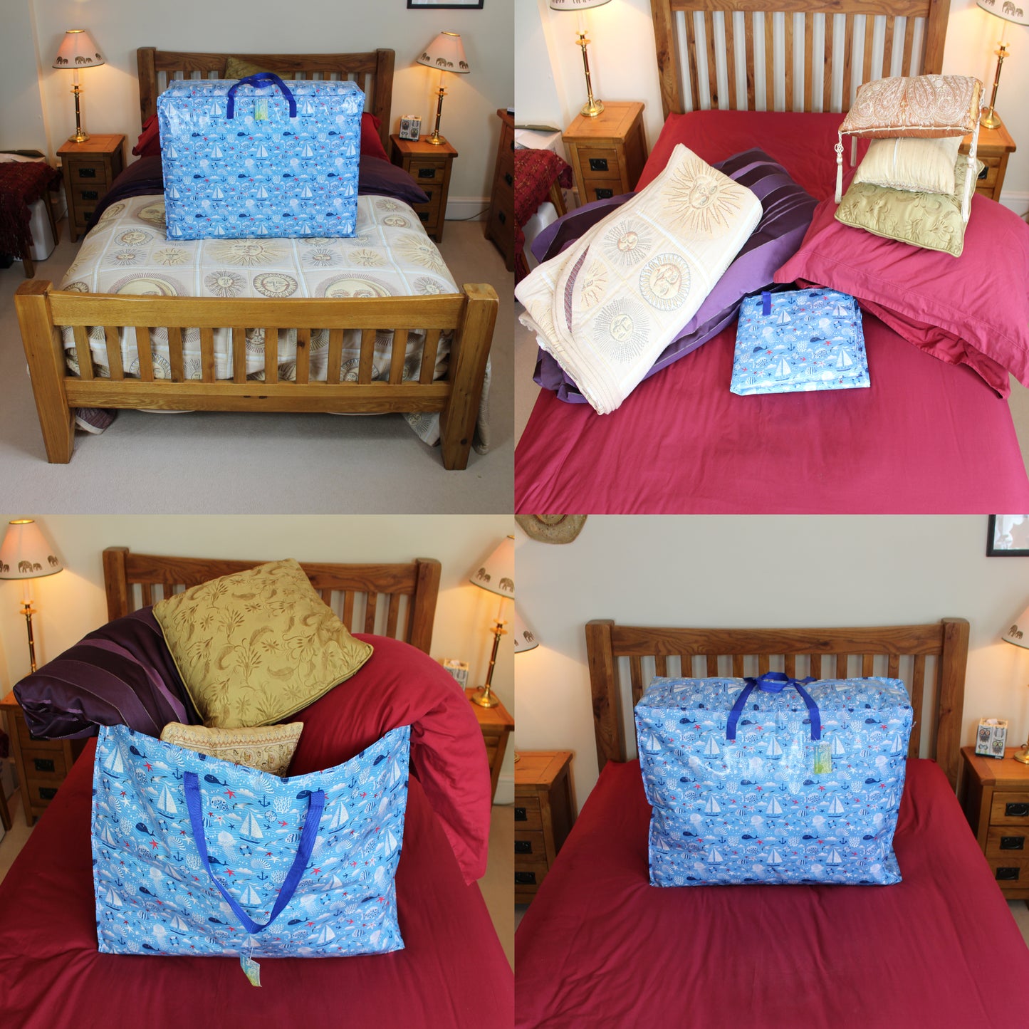 Seaside Print Laundry Storage Bag