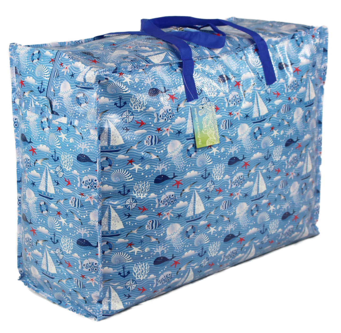 Seaside Print Laundry Storage Bag
