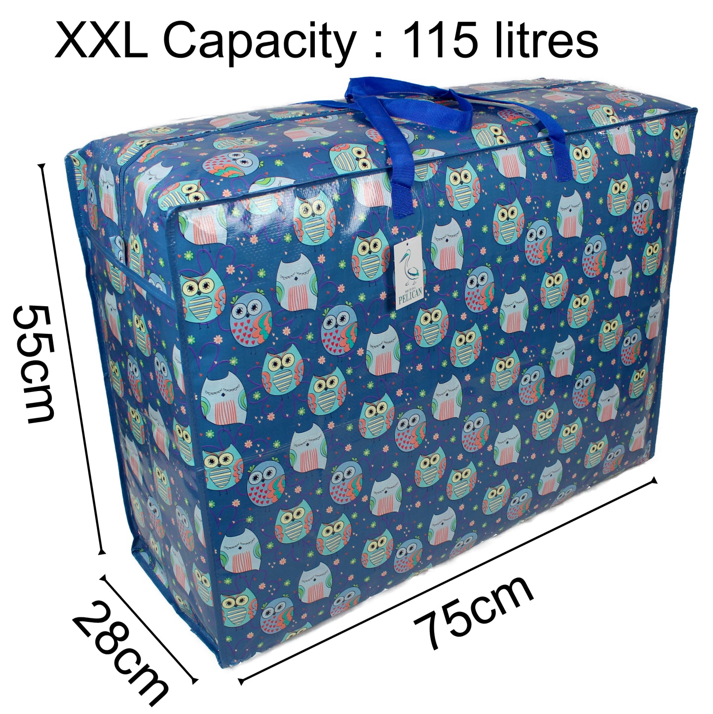 Sleepy Owls Print Laundry Storage Bag