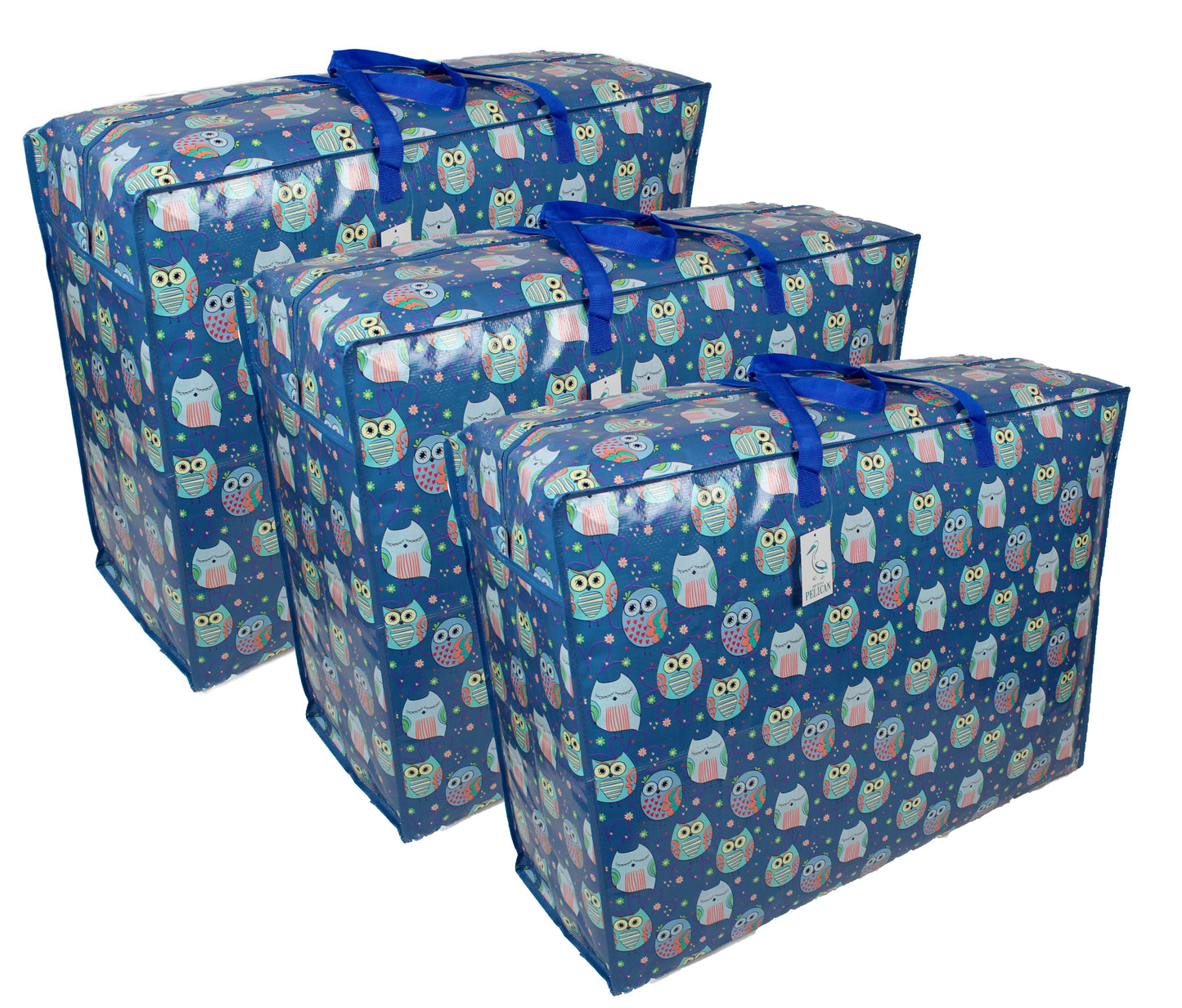 Sleepy Owls Print Laundry Storage Bag