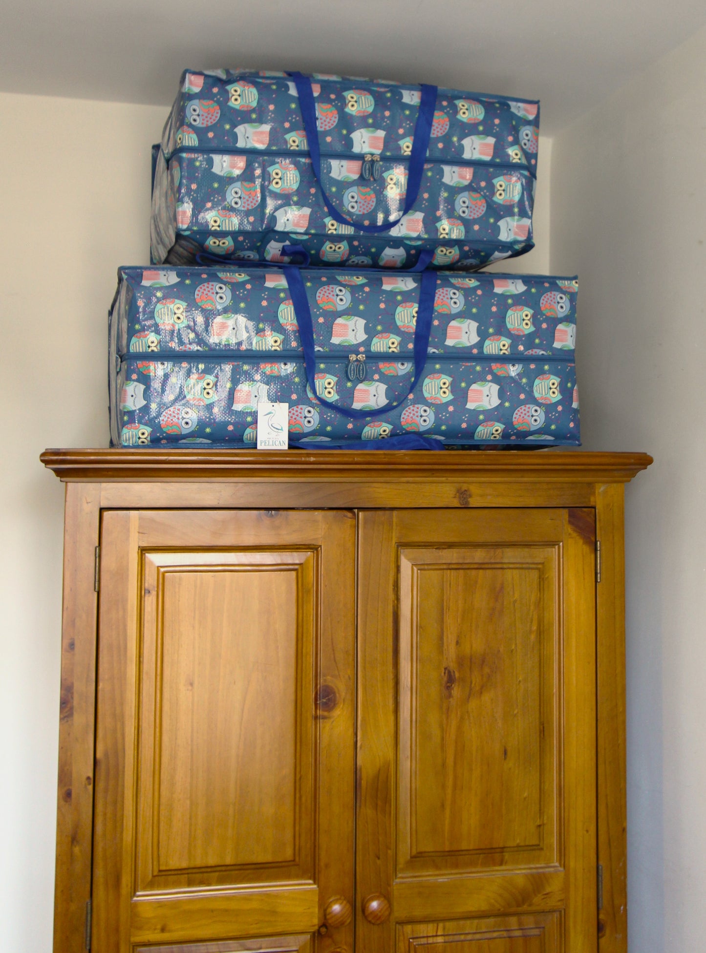 Sleepy Owls Print Laundry Storage Bag
