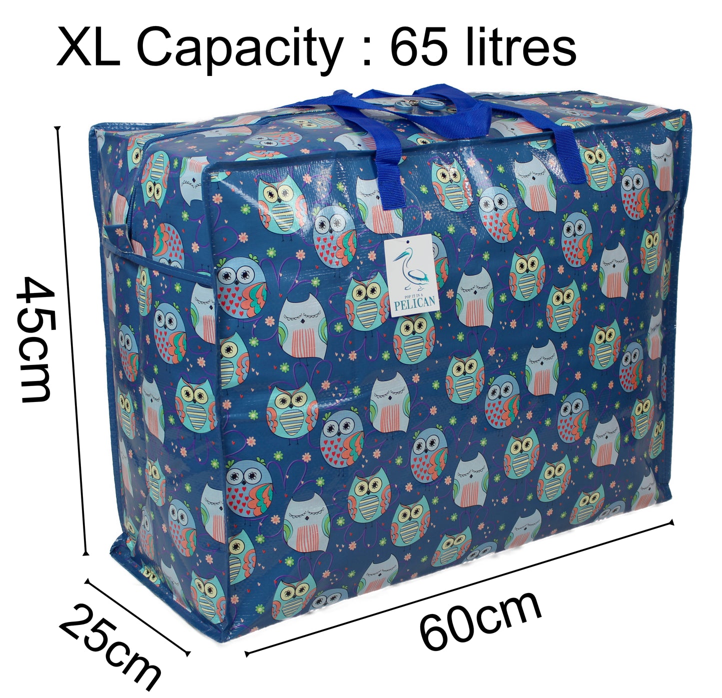 Sleepy Owls Print Laundry Storage Bag