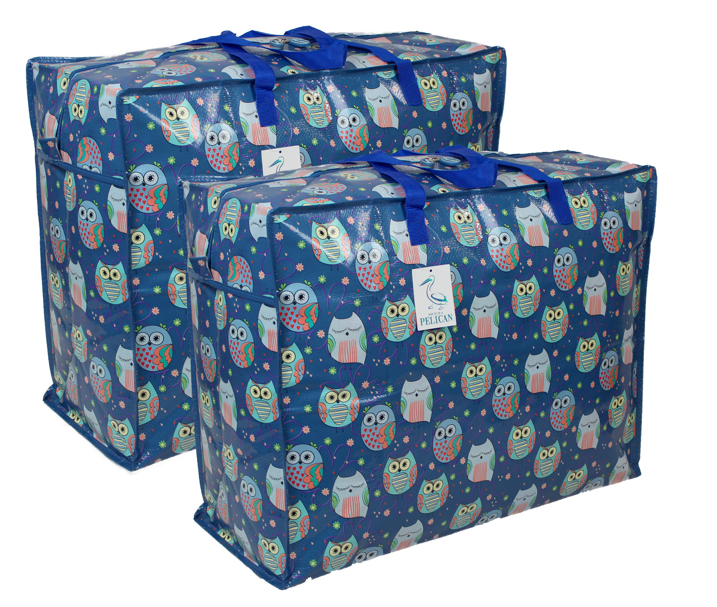 Sleepy Owls Print Laundry Storage Bag