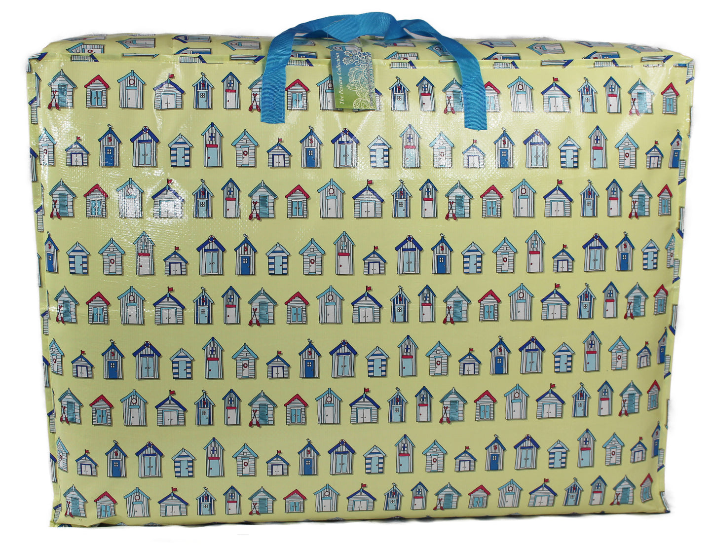 Cream Beach Huts Print Laundry Storage Bag